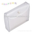 Rectangle clear PVC pouch with snap button and flap